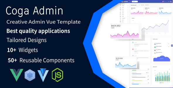 Coga - Admin Vue 2 WebPack Responsive + Vuetify  Developer Tools Design Dashboard