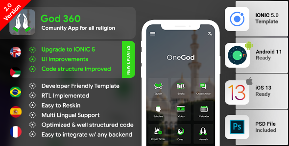 Community Android App + Community iOS App Template | HTML + Css IONIC 5 | OneGod Ionic  Mobile App template