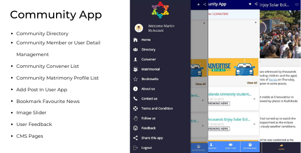 Community App - App for Community News Ionic News &amp; Blogging Mobile App template