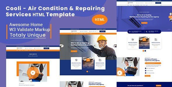 Cooli | Air Conditioning & Repiring Services Html Template   Design 