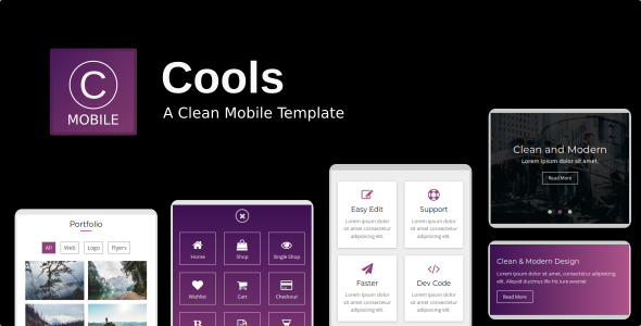 Cools - A Clean Mobile Template  Ecommerce Design Uikit