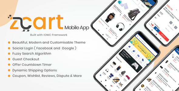 Customer App for zCart Multi-vendor Marketplace Ionic Ecommerce Mobile App template