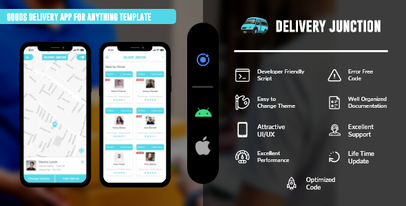 Delivery Junction - On Demand Movers & Packer ionic 5 template Ionic Food &amp; Goods Delivery Mobile App template