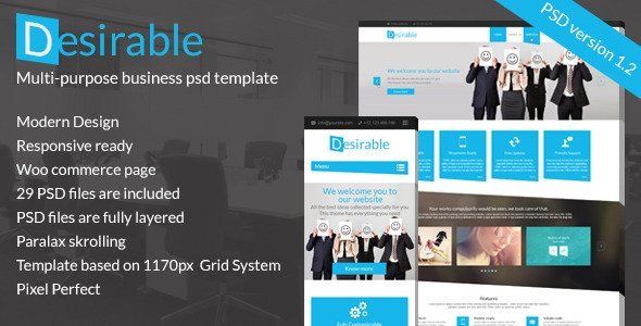 Desirable - Multi-Purpose Business PSD template  Ecommerce Design 