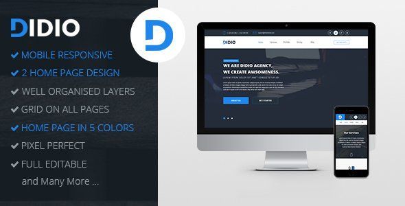 Didio | Responsive Agency PSD Template  News &amp; Blogging Design 