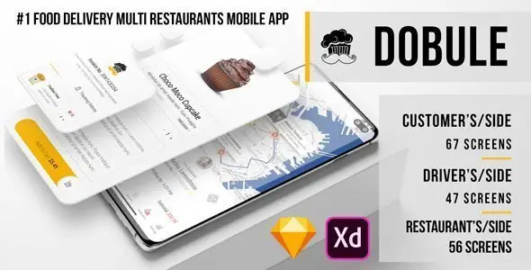 Dobule - Food Delivery UI Kit for Mobile App  Food &amp; Goods Delivery Design Uikit