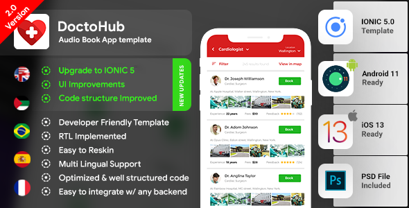 Doctor Appointment Booking Android App + Doctor Appointment iOS App Template ( IONIC 5 )| DoctoHub Ionic  Mobile App template