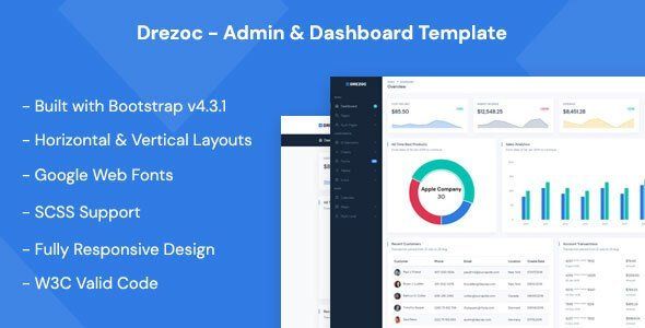 Drezoc - Admin & Dashboard Template   Design Uikit