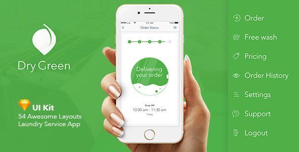 Dry Green - Service App UI  Chat &amp; Messaging Design Uikit