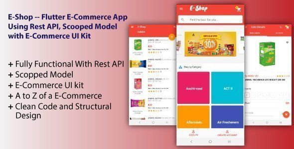 E-Shop -- Flutter E-Commerce App Using Rest API, Scooped Model with E-Commerce UI Kit Flutter Ecommerce Mobile Uikit
