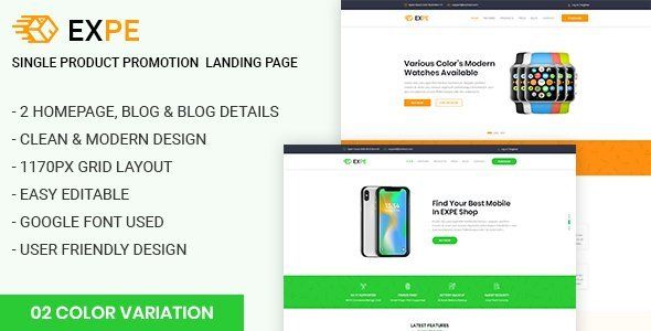 EXPE - Ultimate Single Product Promotion Landing Page   Design 