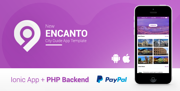 Encanto | City Guide App + Offers Deals + Admin Panel | Ionic 1 Ionic Travel Booking &amp; Rent Mobile App template