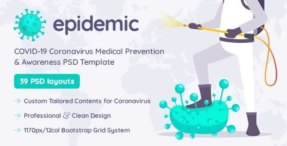Epidemic Covid-19 Coronavirus Medical Prevention & Awareness PSD Template   Design 