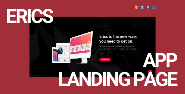 Erics — Creative App Landing Template  Ecommerce Design App template