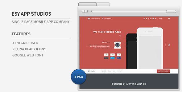 EsY App Studios - Single Page Mobile App Company   Design 