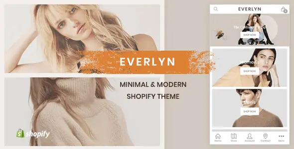 Evelyn - Mobile Friendly Minimal Shopify Theme  Ecommerce Design Uikit