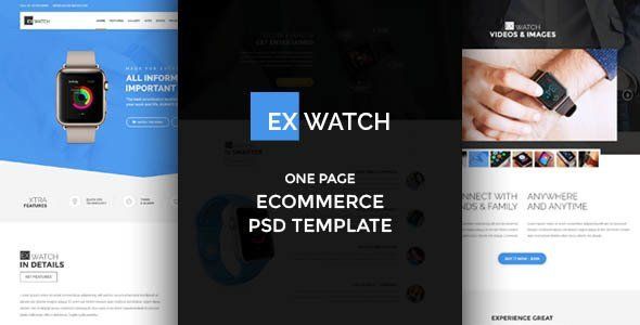 Ex Watch - Single Product eCommerce PSD  Ecommerce Design App template