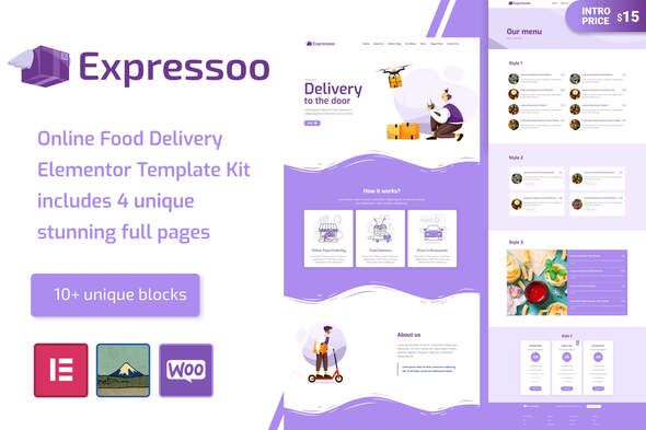 Expressoo - Online Food Delivery Template Kit  Food &amp; Goods Delivery Design Uikit