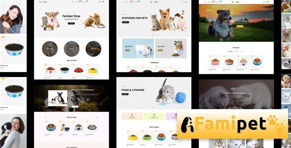 Famipet - Pet Food Shop Responsive Shopify Theme  Ecommerce Design 