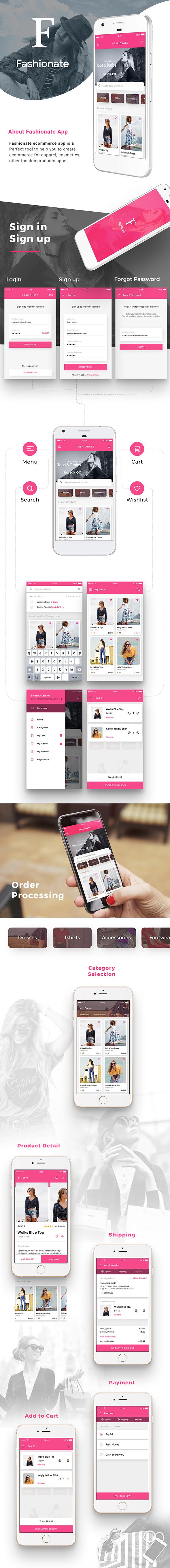 Fashion Ecommerce Android App + Fashion Ecommerce iOS App Template (HTML + CSS IONIC 3) | Fashionate - 1