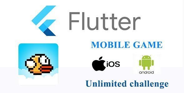 Flappy Bird Game IOS - Android with Unlimited challenge Flutter Game Mobile App template
