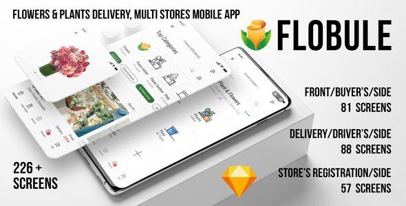 Flobule - Flowers & Plants Delivery, Multi Stores UI Kit for Mobile App  Ecommerce Design Uikit