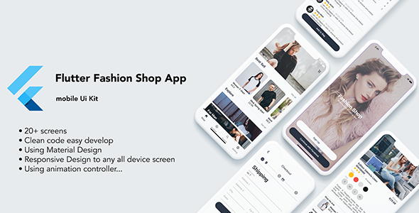 Flutter Fashion Shop App - UI KIT Flutter Ecommerce Mobile Uikit
