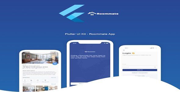 Flutter Find Roommate App UI Flutter Travel Booking &amp; Rent Mobile App template