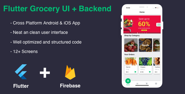 Flutter Grocery App UI + Backend Flutter Ecommerce Mobile 