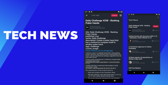 Flutter Tech News Android & Ios Flutter News &amp; Blogging Mobile App template