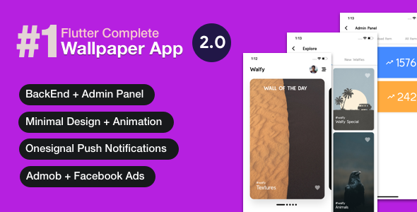 Flutter Wallpaper App - Backend+ Admin Panel (Full App) Flutter  Mobile Uikit