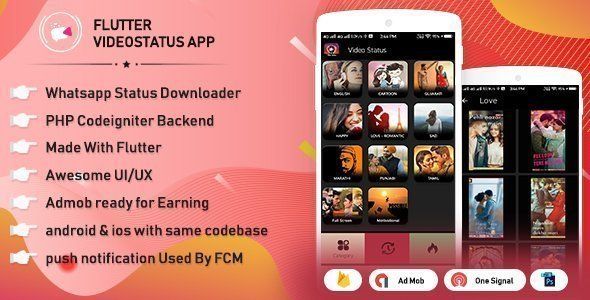 Flutter WhatsApp video status & video sharing with admin panel Flutter Developer Tools Mobile App template