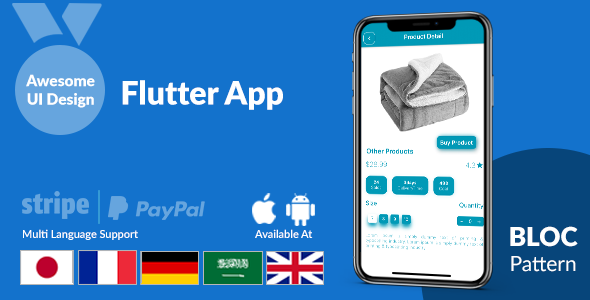 Flutter WooCommerce & Shopify Theme Ui Kit Flutter Ecommerce Mobile Uikit