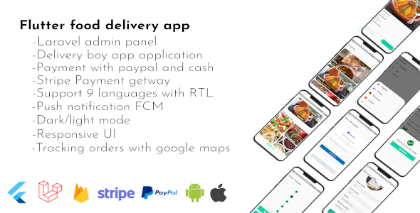 Flutter food delivery with laravel admin dashboard Flutter Food &amp; Goods Delivery Mobile App template