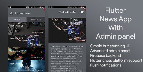 Flutter news app Flutter Sport &amp; Fitness Mobile App template