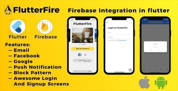 FlutterFire - Firebase authentication in Flutter Web, Android and iOS. Flutter Developer Tools Mobile Boilerplate