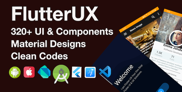 FlutterUX-Best Flutter UI Templates Flutter  Mobile App template