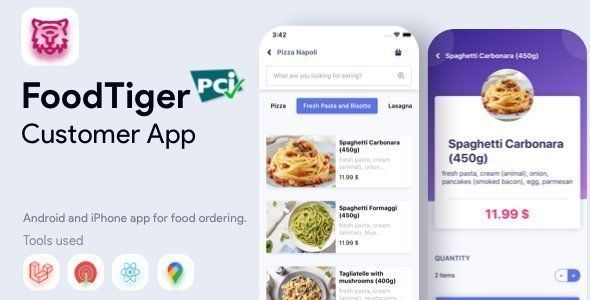 Food Delivery ReactNative - FoodTiger React native Food &amp; Goods Delivery Mobile App template