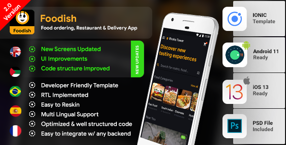 Food Ordering App| 3 Apps| Android App Template + iOS App Template |Foodish|IONIC 5 Ionic Food &amp; Goods Delivery Mobile App template