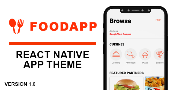 FoodApp React Native Theme React native  Mobile App template