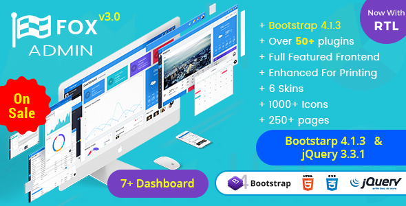 Fox - Multipurpose Bootstrap 4 Admin Dashboard Template UI Framework   Design Dashboard