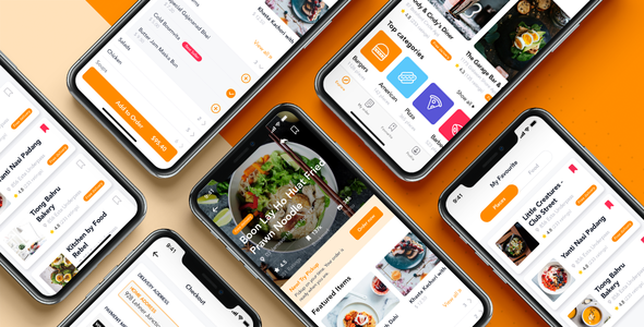 Fozzi - Food Ordering UI Kit for Adobe XD  Food &amp; Goods Delivery Design Uikit