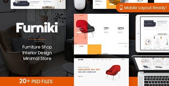 Furniki - Furniture Store & Interior Design PSD Template  Ecommerce Design 