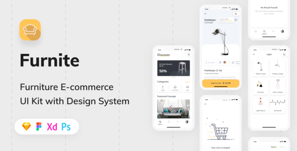Furnite - Furniture E-commerce UI KIT  Ecommerce Design App template