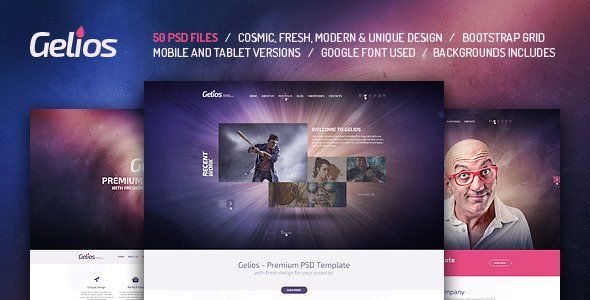 Gelios — PSD Template  News &amp; Blogging Design 