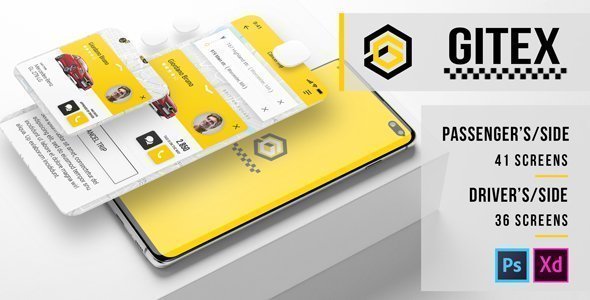 Gitex – Taxi Ui Kit for Mobile App  Travel Booking &amp; Rent Design Uikit