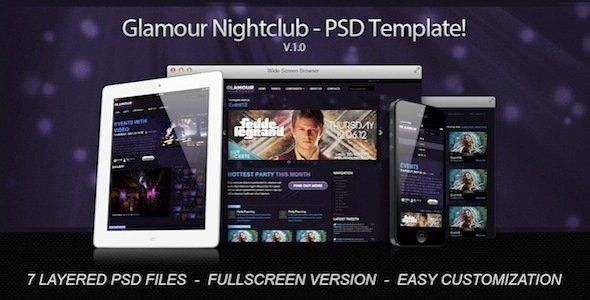 Glamour Nightclub - PSD Template  Events &amp; Charity Design 