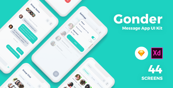 Gonder - Message Ui Kit Mobile App  Chat &amp; Messaging Design Uikit