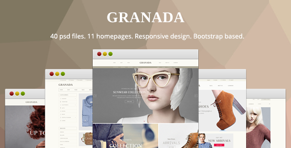 Granada - Responsive eCommerce PSD Template  Ecommerce Design 