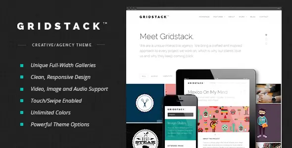 GridStack - Responsive Agency WordPress Theme  News &amp; Blogging Design 